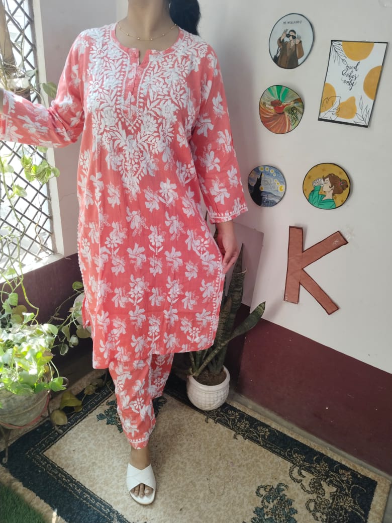 Inaya Handcrafted Chikankari Mulmul Set