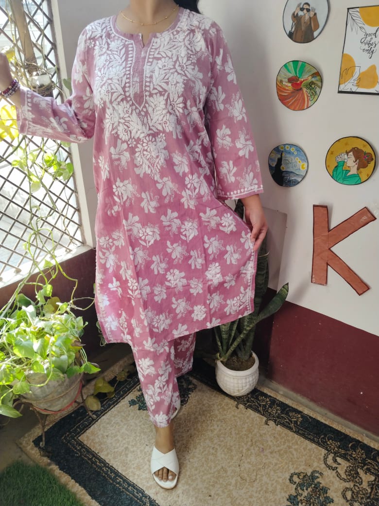 Inaya Handcrafted Chikankari Mulmul Set