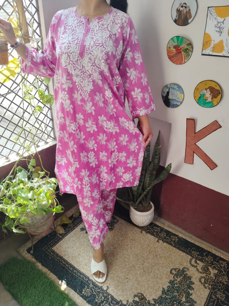 Inaya Handcrafted Chikankari Mulmul Set