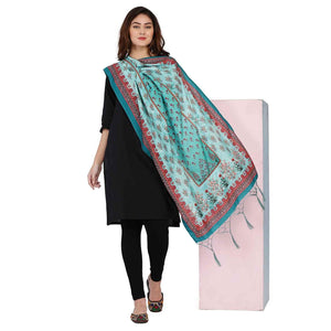 Kaizen Texo Fab Trendy Digital Printed Silk Dupattas With Jhalar